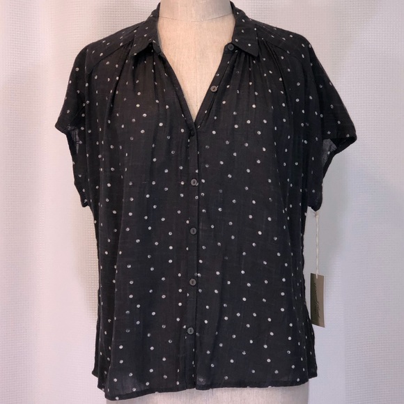 Universal Thread Tops - NWT UNIVERSAL THREAD BLOUSE GRAY WHITE SIZE LARGE